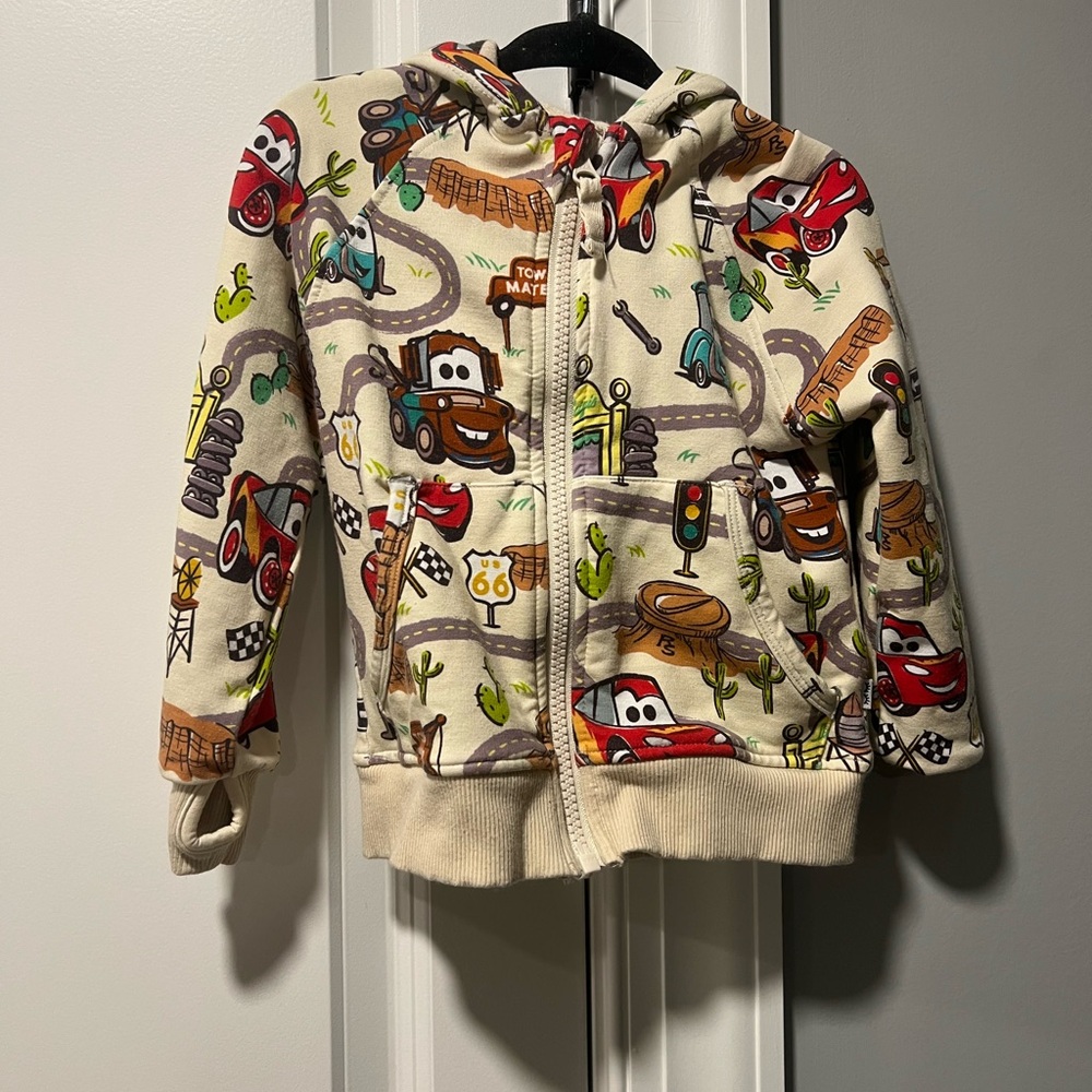 Little Sleepies Cream and Red Cars Hoodie